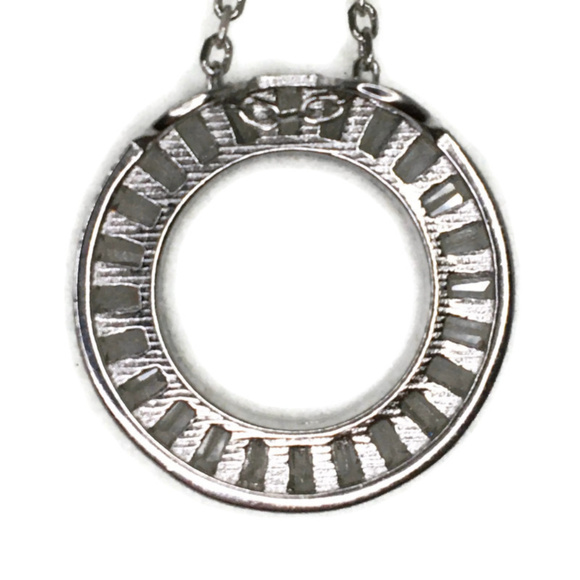 Tapered Baguette Cubic Zirconia Circle pendant - Picture 4 of 4